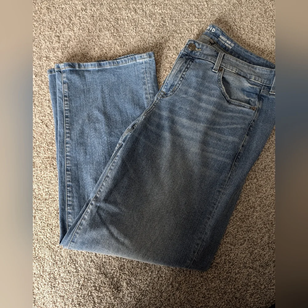 Torrid Wide Leg Jeans Stretch High Rise Light Wash Denim 14R - Picture 4 of 10